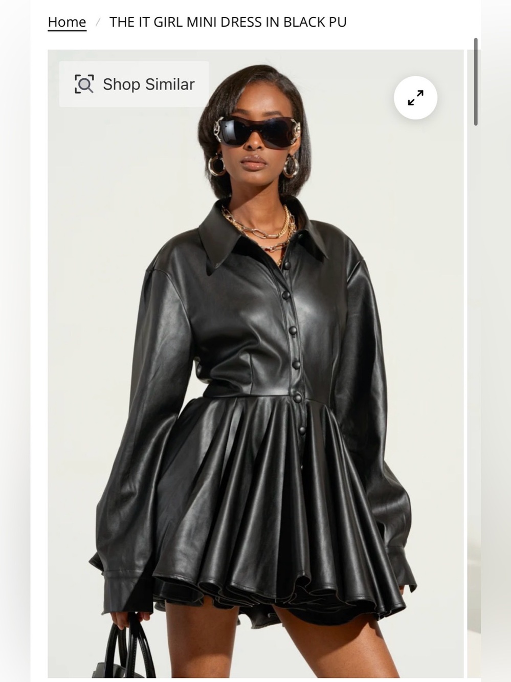 AKIRA Sleek Black pleather Peplum Jacket
